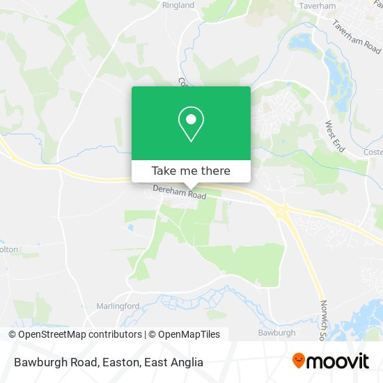 Bawburgh Road, Easton map