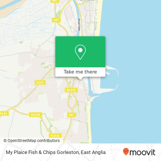 My Plaice Fish & Chips Gorleston, 45 Baker Street Gorleston Great Yarmouth NR31 6 map