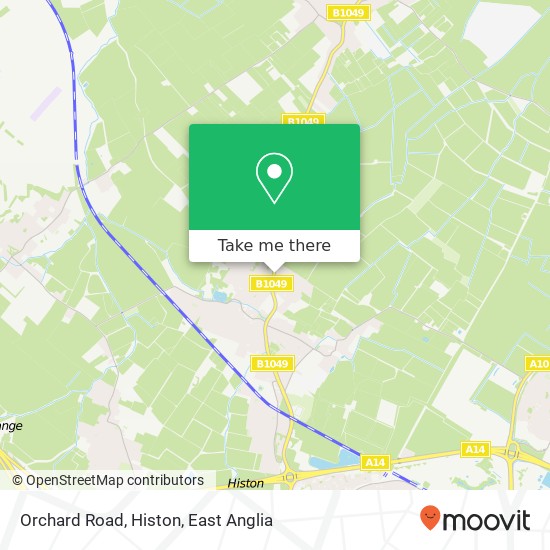 Orchard Road, Histon map