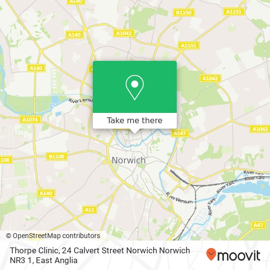 Thorpe Clinic, 24 Calvert Street Norwich Norwich NR3 1 map