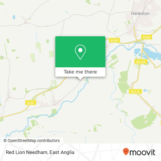 Red Lion Needham map