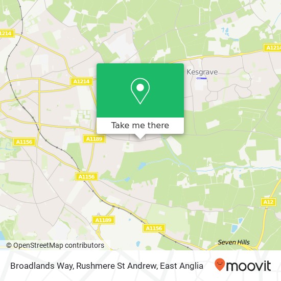 Broadlands Way, Rushmere St Andrew map