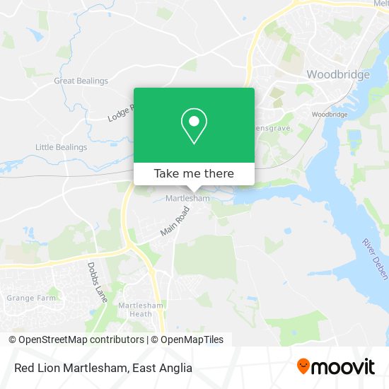 Red Lion Martlesham map