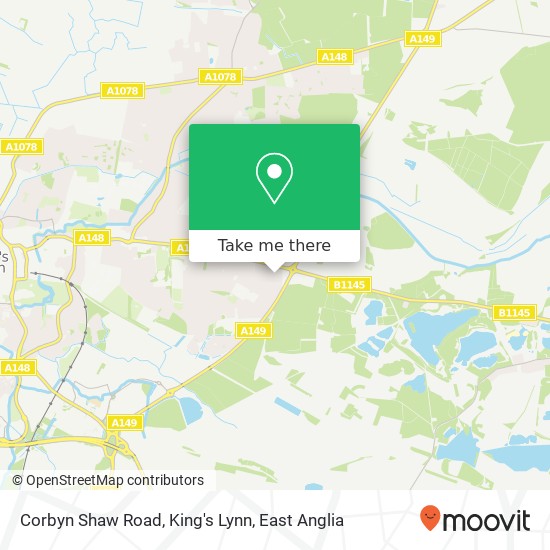 Corbyn Shaw Road, King's Lynn map