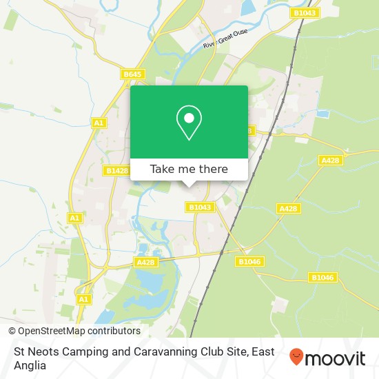 St Neots Camping and Caravanning Club Site map