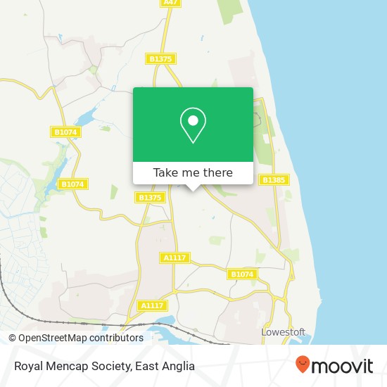 Royal Mencap Society, 44 Blyford Road Lowestoft Lowestoft NR32 4ST map