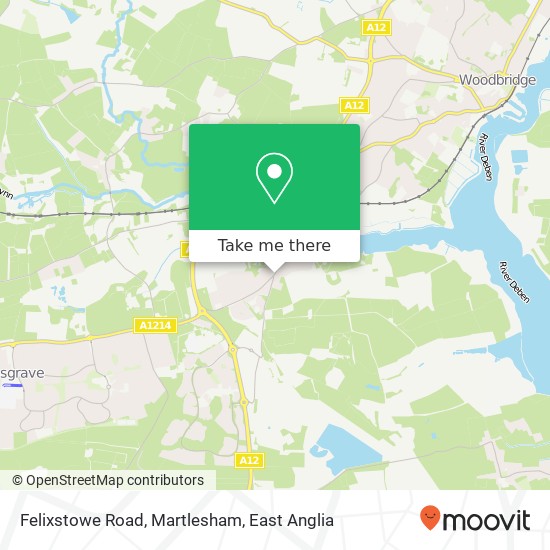 Felixstowe Road, Martlesham map