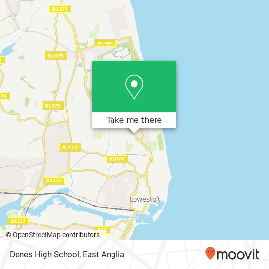 Denes High School, Yarmouth Road Lowestoft Lowestoft NR32 4 map