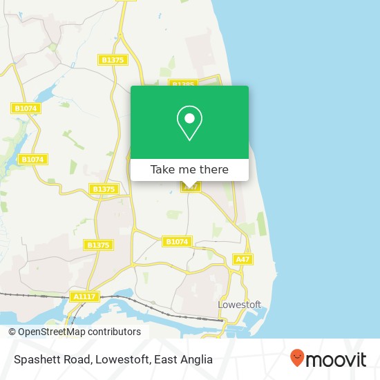 Spashett Road, Lowestoft map