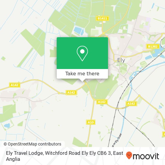 Ely Travel Lodge, Witchford Road Ely Ely CB6 3 map