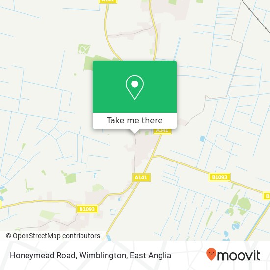 Honeymead Road, Wimblington map