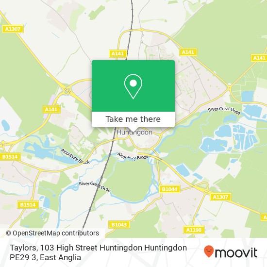 Taylors, 103 High Street Huntingdon Huntingdon PE29 3 map