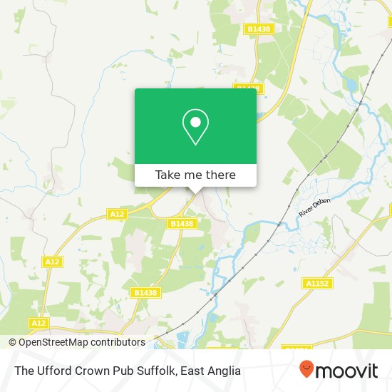 The Ufford Crown Pub Suffolk, The Walnuts Ufford Woodbridge IP13 6 map