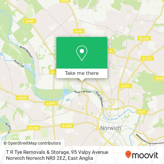 T R Tye Removals & Storage, 95 Valpy Avenue Norwich Norwich NR3 2EZ map