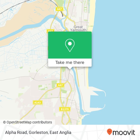 Alpha Road, Gorleston map