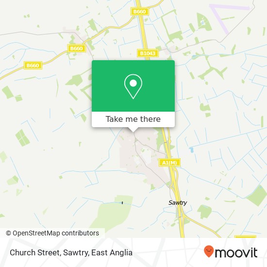 Church Street, Sawtry map