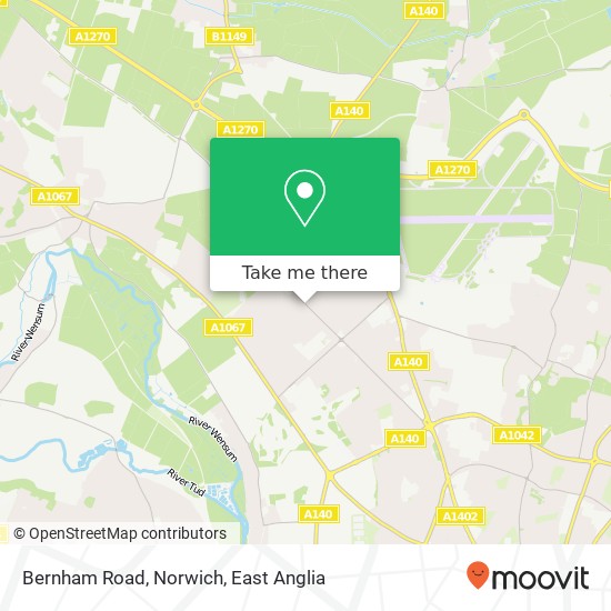 Bernham Road, Norwich map
