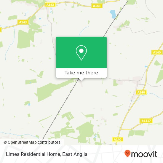 Limes Residential Home, Earlsford Road Mellis Eye IP23 8 map