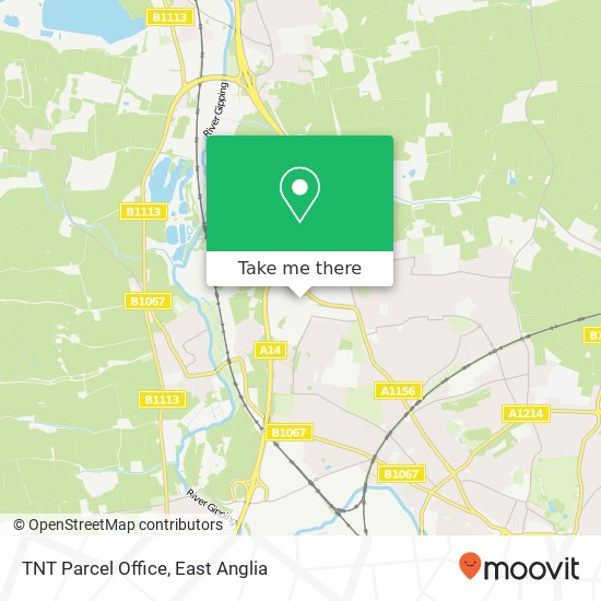TNT Parcel Office, Goddard Road East Ipswich Ipswich IP1 5 map