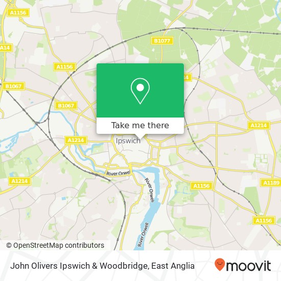 John Olivers Ipswich & Woodbridge, Great Colman Street Ipswich Ipswich IP4 2 map