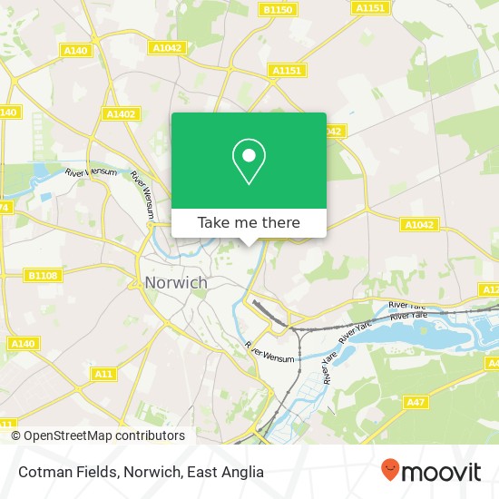 Cotman Fields, Norwich map