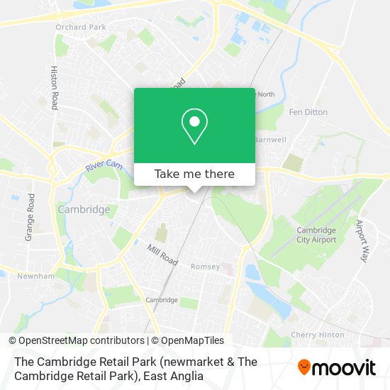 The Cambridge Retail Park map