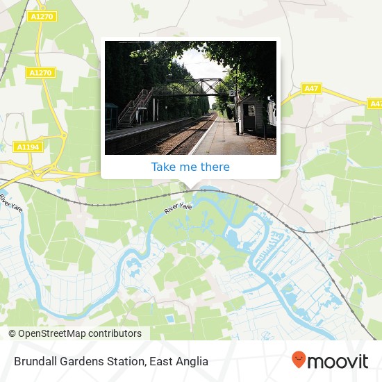 Brundall Gardens Station map