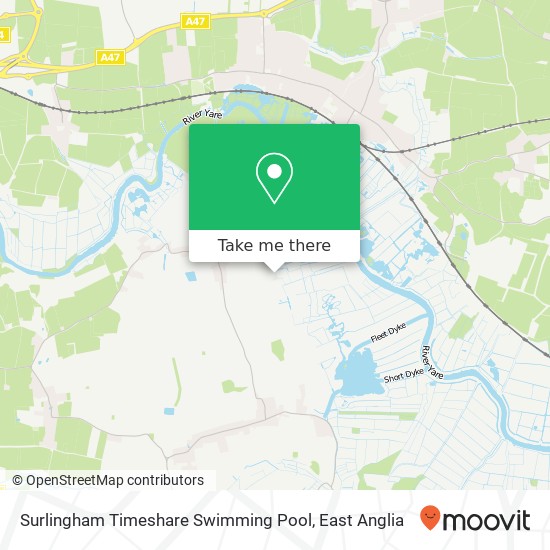 Surlingham Timeshare Swimming Pool, The Covey Surlingham Norwich NR14 7 map