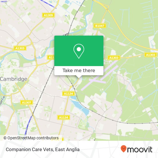 Companion Care Vets map