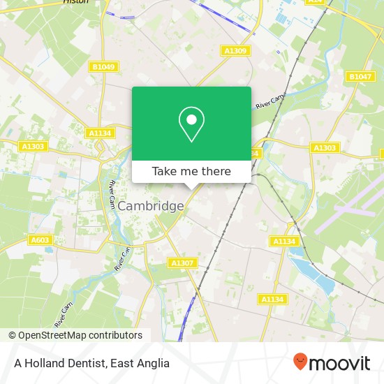A Holland Dentist, 16 Burleigh Street Cambridge Cambridge CB1 1 map
