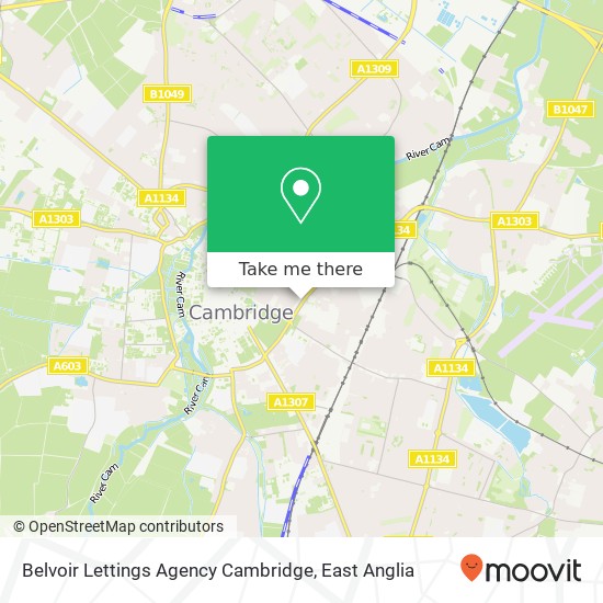 Belvoir Lettings Agency Cambridge, 1 Dover Street Cambridge Cambridge CB1 1DY map