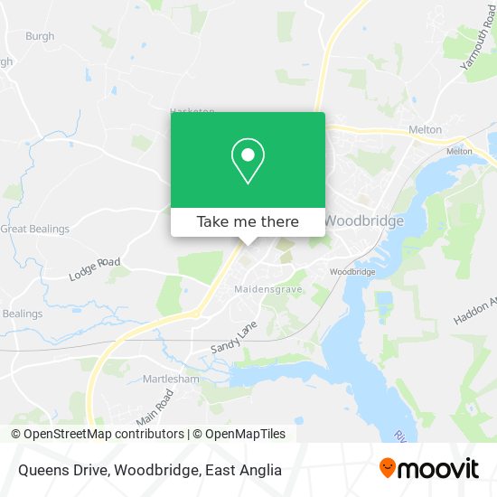 Queens Drive, Woodbridge map