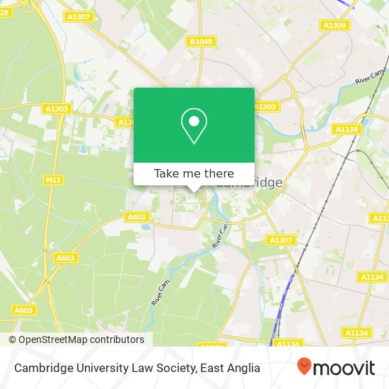 Cambridge University Law Society, Cambridge Cambridge map