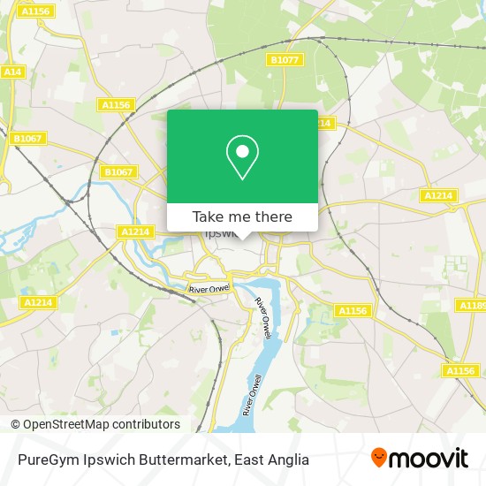 PureGym Ipswich Buttermarket map