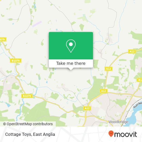 Cottage Toys, Boulge Road Hasketon Woodbridge IP13 6 map