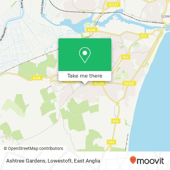 Ashtree Gardens, Lowestoft map