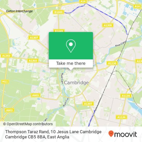 Thompson Taraz Rand, 10 Jesus Lane Cambridge Cambridge CB5 8BA map