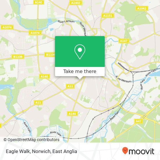 Eagle Walk, Norwich map