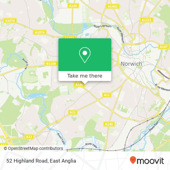 52 Highland Road, Norwich Norwich map
