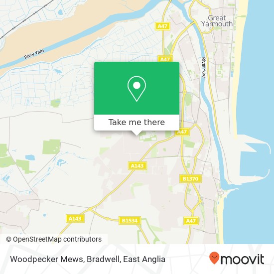 Woodpecker Mews, Bradwell map