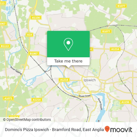 Domino's Pizza Ipswich - Bramford Road, Bramford Road Ipswich Ipswich IP1 2LW map