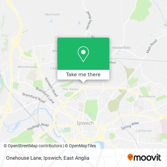 Onehouse Lane, Ipswich map