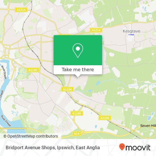 Bridport Avenue Shops, Ipswich map