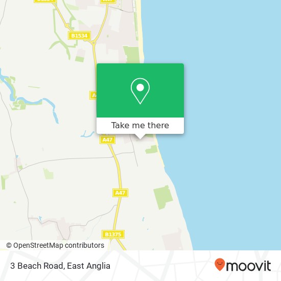 3 Beach Road, Hopton Great Yarmouth map