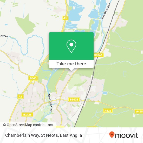 Chamberlain Way, St Neots map