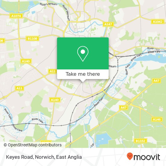 Keyes Road, Norwich map