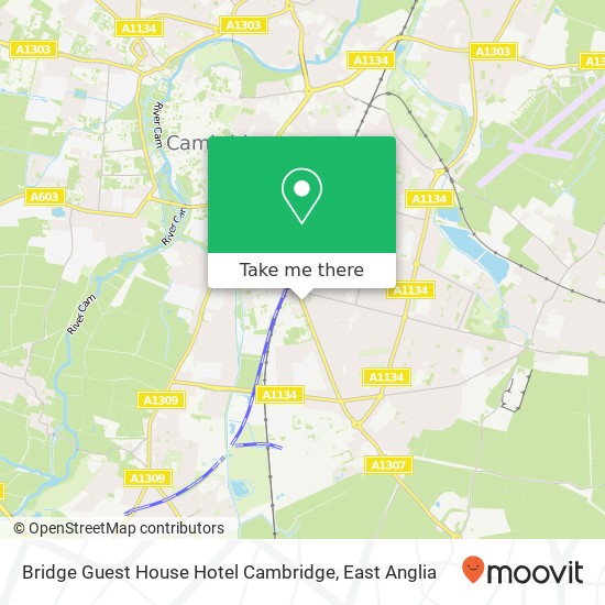 Bridge Guest House Hotel Cambridge map