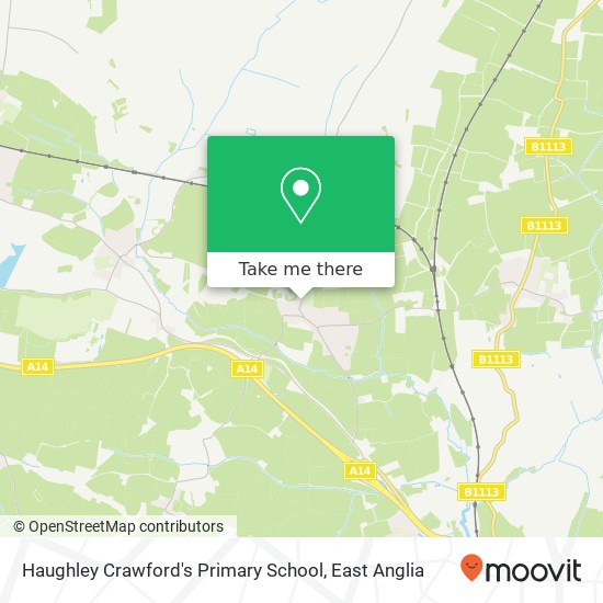 Haughley Crawford's Primary School, Green Road Haughley Stowmarket IP14 3 map