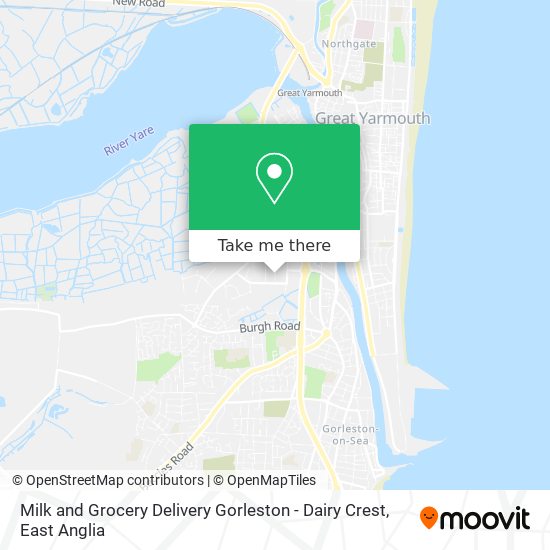 Milk and Grocery Delivery Gorleston - Dairy Crest map