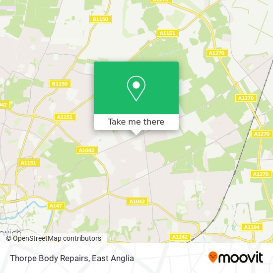 Thorpe Body Repairs map